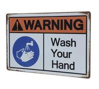 MUSISALY Panneau de Prudence en Fer « Lavez-mains » 20x15 Cm pour Toilettes et Laboratoires, Panneau D’avertissement de Sécurité Haute Visibilité, Signalétique Hygiène pour Lieux Publics