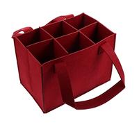 MUSISALY Paquet Porte-Bouteilles en Feutre Rouge Isotherme, Pliable et Résistant, Design Multi-cellules pour 6 Bouteilles, pour Voyage, Camping et Pique-niques