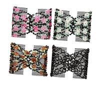 MUSISALY Peigne à Cheveux Double en Perles Lot de 4 Accessoires Extensibles Pince à Cheveux Solide Coiffure Chignons de Mariage