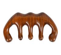 MUSISALY Peigne à Cheveux en Bois de Santal Vert, Dents Larges, Peigne de Massage Portable pour Cuir Chevelu, Nuque et Dos, Outil Naturel pour Cheveux Bouclés, Soin Capillaire Relaxant