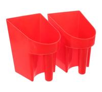 MUSISALY Pelle à Nourriture en Plastique Rouge avec Poignée Ergonomique pour Alimentation Polyvalente Capacité Élevée , Lot de 2 Pièces pour Chevaux en Étable
