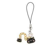 MUSISALY Pendentif Bouchon de Trou de Charge de Chat Noir, Petit et Décoratif en PC et Alliage de Cuivre, Accessoire Téléphone Portable pour Décoration Mignonne