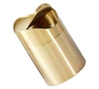 MUSISALY Petite Poubelle à Papier en Acier Inoxydable Couleur Cuivre Doré, Mini Seau à Déchets avec Couvercle Pression, Bureau, Voiture Cuisine, Bac de Recyclage Compact et Décoratif