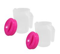 MUSISALY Pichet à eau avec infuseur 2pcs 1L plastique rouge, usage polyvalent, facile à nettoyer, design stylé, pour bars et maison, idéal pour jus et boissons fraîches