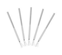 MUSISALY Pinceaux pour Nail Art Lot de 5 en Acier Inoxydable Stylos Eyeliner Fins à 7 Picots Flexibles Pinceaux Ultra-Fins pour Dessins Précis Accessoires Professionnels pour Manucure