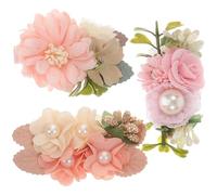 MUSISALY Pinces à Cheveux en Tissu et Métal pour Tout-petits Lot de 3 Décoratives de Fleurs, Confortables et Difficiles à Tomber, pour et Toutes Occasions