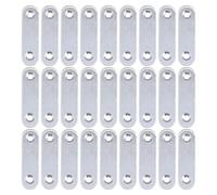 MUSISALY Plaques de Jonction Droites en Acier Inoxydable 57 Mm, Lot de 40 Pièces, Supports Robustes pour Fixation et Réparation, Équerres Plates Argentées pour Meubles, Étagères