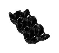 MUSISALY Plateau à Œufs En Céramique Noir Organiseur Et Distributeur D'œufs Pour Réfrigérateur, Support Anti-roulement Pour 12 Œufs, Accessoire La Cuisine Pratique Et Décoration Élégante