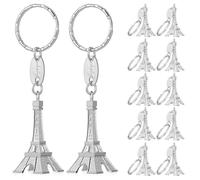 MUSISALY Porte-clés Tour Eiffel Breloques Élages 12pcs en Alliage Argenté , Design Léger et Multifonction , Breloques Élégantes pour Paquet à Dos ou Décoration pour Cadeau pour Amis et