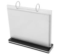 MUSISALY Porte-menu A5 Horizontal en Plastique Transparent avec Support Rotatif, Présentoir à Affiches Compact pour Restaurant et Bureau, Support de Menu Polyvalent et Facile à Nettoyer,