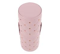 MUSISALY Pot à Pinceaux de Maquillage Petite Taille Rose avec Couvercle Anti-poussière en Cuir PU, Organiseur de Pinceaux Réutilisable Portable pour Voyage et Rangement Maison