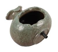 MUSISALY Pot Fontaine Décoratif en Céramique Verte Vintage, Petite Taille Cascade à Circulation d'eau pour Aquarium, Jardin et Décoration Intérieure, Système D’oxygénation et Filtration