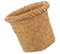MUSISALY Poubelle Tissée Jonc Naturel Corbeille Ronde Multi-usage pour Bureau et Maison Panier de Rangement Léger et Compact Salon Chambre et Salle de Bain Style Rustique Élégant