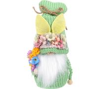 MUSISALY Poupée Lapin Nain de Pâques en Tissu Tricoté Vert, Décoration Printanière pour Maison, GNOME Décoratif Amusant pour Étagère, Bureau ou Jardin, Accessoires Déco Lapin Pâques