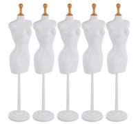 MUSISALY Présentoir Mini Mannequin en Plastique 25,5 Cm pour Poupées, Lot de 5 Supports pour Vêtements, Porte-poupées Robustes et Lisses, Accessoires pour Exposer Robes et Costumes Maison