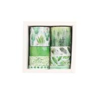 MUSISALY Ruban Adhésif en Papier Vert 6pcs pour Scrapbooking et Livres, Facile à Utiliser, sans Résidu Collant, Boîte Emballée pour Loisirs Créatifs DIY