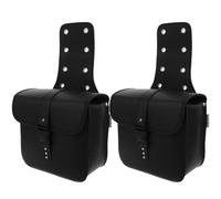 MUSISALY Sacoche pour Moto Étanche en PU Noir, Paire de Sacoches Latérales Pratiques et Compactes, Accessoire pour Rangement Moto et Scooter