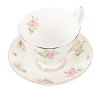 MUSISALY Service à Thé de L'après-midi avec Tasse à Café en Céramique Blanche et Soucoupe, Ensemble Élégant avec Plateau, pour Boissons Chaudes et Lait