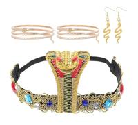 MUSISALY Set de Bijoux Égyptiens Serpent Bandeau Serpent Design et Bracelets Métalliques Légers Accessoire de Fête Cléopâtre pour Femmes Cadeau Original et Confortable