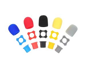 MUSISALY Sets de Housses de Microphone Flexible et Anti-collision Lot de 5 en Mousse Anneau Anti-roulis en Plastique pour Interviews et Ktv