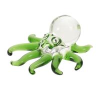 MUSISALY Statuette Pieuvre en Cristal Verte Mini Figurine Décoration Intérieure et Bureau Sculpture Artisanale Marine Compacte Accessoire Décoratif pour Maison et Aquarium Présent