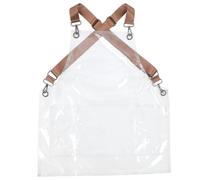 MUSISALY Tablier de Coiffeur Transparent en Tpu 60 CM Court avec Sangle Jaune Réglable Tablier Imperméable et Oléofuge pour Salon de Coiffure Protection Professionnelle Colorations et