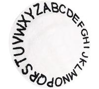 MUSISALY Tapis D'éveil Antidérapant Rond 120 Cm En Tissu Doux Blanc Motifs Lettres Alphabétiques Pour Bébé Chambre D'garçon Et Filles Aire De Jeu