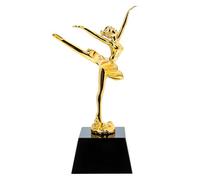 MUSISALY Trophée de Danse Cristal pour Garçon Fille Modèle Ballet Créatif avec Base Noire et Figurine Dorée Récompense de Concours et Prix Honorifique