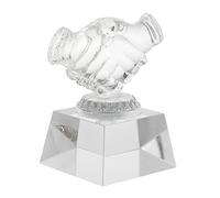 MUSISALY Trophée en Cristal en Forme De Main Mini Récompense pour Les D'équipe Décoration De Bureau Unique Délicate