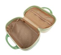 MUSISALY Trousse de Maquillage Portable 355 CM Bicolore Jaune et Vert Boîte Rigide Imperméable Multifonction Organisateur de Cosmétiques de Voyage Léger Mini-Valise de Rangement pour