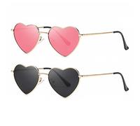 Musivon Herz Sonnenbrille Damen Polarisierte - Vintage Festival Herzform Sonnenbrille Hippie Brille
