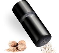 Muskatnuss Mühle mit Vorratsbehälter für feines Muskatpulver - Schwarz