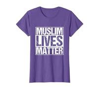 Muslim Lives Matter Islam Islamique Religion Prier T-Shirt, Femme, Violet Chiné, L