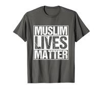 Muslim Lives Matter Islam Islamique Religion Prier T-Shirt, Homme, Asphalte, 5XL