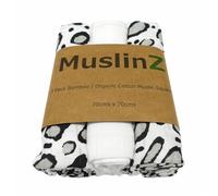 MuslinZ Lot de 3 Lange de Mousseline pour bébé 70 x 70 cm Bambou/Coton Bio imprimé léopard