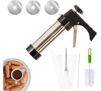 MUSLONG Churrera avec 3 buses de formes différentes, churrens pour churros, poche à douille avec buses pour diverses décorations, machine à churros Ø 5,6 x 21 cm