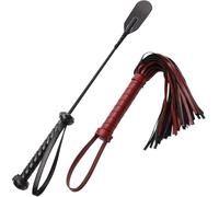 MUSLONG Cravache d'équitation en cuir, fouet noir, cravache pour chevaux, entraînement quotidien, saut à cheval, course à saut, fouet en cuir avec franges