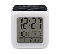 MUSM Réveil numérique moderne à 7 couleurs avec affichage de la température et de la date, gorille au sol, horloge numérique moderne pour chambre à coucher, bureau, décoration d'intérieur