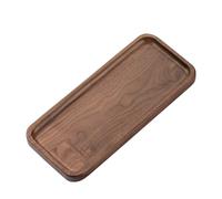 Muso Plateau de service en noyer - Petit plateau rectangulaire en bois massif pour salle de bain, dîner, thé, café (30 x 12,7 cm)