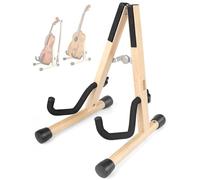 MUSO Support de violon avec support pour archet, ukulélé, support en bois pour mini guitare, banjo et mandoline (bois naturel)