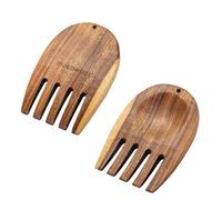 Muso Wood Lot de 2 pinces à salade en bois d'acacia pour servir des mélanges à salade, pour servir des salades de fruits sur votre comptoir de cuisine, 13 x 9,2 x 1 cm