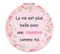 musoeica Cadeau Mamie, Miroir de Poche en Cuir, Idée Cadeau Fete des Grand Mere pour Mamie Original Cadeaux Fête des Grands Mères, Femme Cadeaux pour Grand Mere Saint Valentin Anniversaires Noel