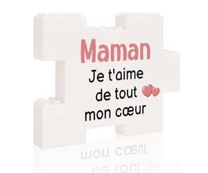 musoeica Fête des Mères Cadeau Maman, Plaque Décorative en Forme de Puzzle, Idée Cadeau pour Maman Anniversaires Original Cadeaux Fete des Meres St Valentin Femme Cadeaux Noel Mère