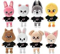 Musolaree Skzoo Peluche Stray Kids Poupée en Peluche Jouet Animal en Peluche Dessin Animé Mignon Wolf Chan Leebit DWAEKKI Jiniret Han Quokka BbokAri PuppyM Foxl.NY Déco Cadeau pour Fans (8pcs), 21cm