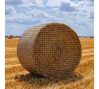 Musselton Grand filet à foin rond de 1,5 x 1,5 m, trous de 3,8 cm, filet à foin robuste, alimentation lente pour chevaux, convient aux balles rondes de 4 x 4-5 x 5 ou aux balles carrées 3 x 3 x 8-4 x