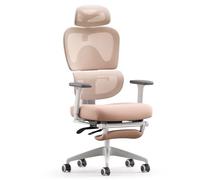 MUSSO E600SE Chaise de bureau ergonomique, réglable en 3 positions, soutien lombaire, 3D, accoudoir et appui-tête réglables, avec repose-pieds, conçue pour les femmes et les adolescents, protection de