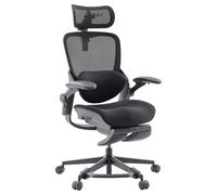 MUSSO E80 Muse Ergonomic Office Chair for Women - 135° Tilt, 3D Lumbar & 4D Headrest, Adjustable Armrests/Seat/Height, Retractable Footrest, Desk Chair (Black)