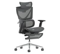 MUSSO V900 Structure Master Chaise de bureau ergonomique avec dossier réglable à 3 niveaux, soutien lombaire, accoudoirs et appuie-tête 4D, repose-pieds rétractable, dossier haut en maille pour maison