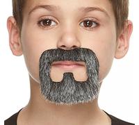 Mustaches Auto-Adhésives, Nouveauté, Léger Inmate Fausse Barbe, Sel et Poivre Couleur