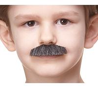 Mustaches Auto-Adhésives, Nouveauté, Léger Policeman Fausse Moustache, Sel et Poivre Couleur